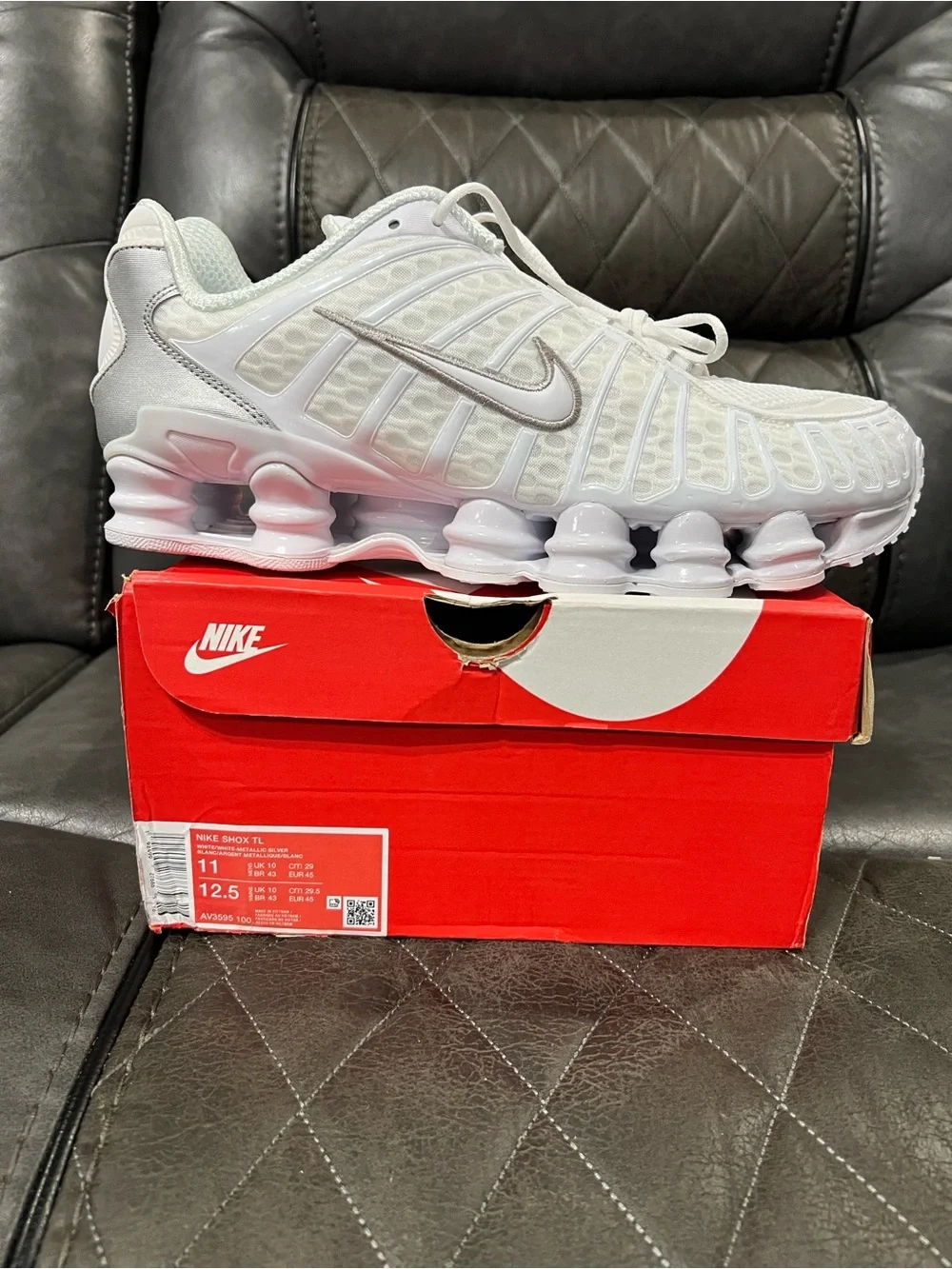 Nike Shox TL White with Silver Accents